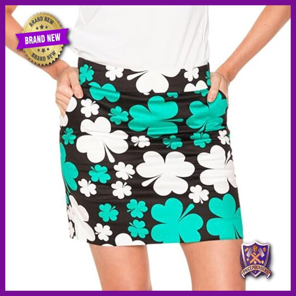 Women's Golf Skort with Pockets, Stretchy Shorts, Zipper Closure